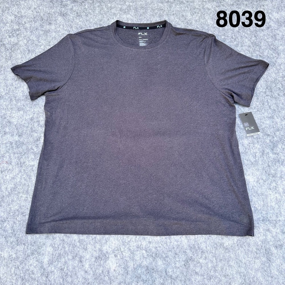 FLX Mens Gray Grey Urban Commuter T-Shirt Performance Tee MX23A015RS Size XXL